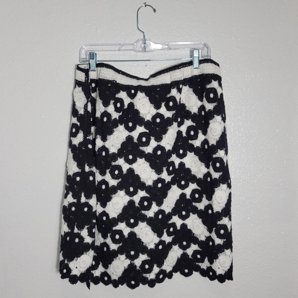 Avec Les Filles NWT Crochet Skirt In Black White Size XL/XXL - Picture 3 of 9